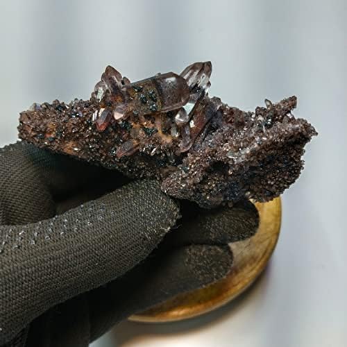 Novi nalaz 125g Massi crni hematit inkluzija fantomatski kvarcni kristali kamen od 9x7x5cm
