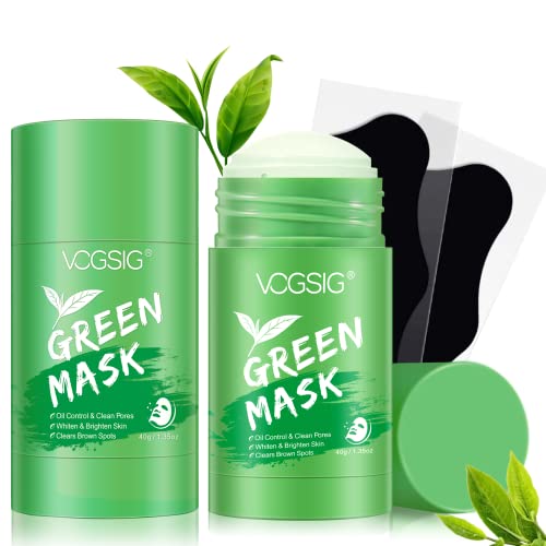 One1x 2kom štapić maske za zeleni čaj, kombinovano pakovanje sredstva za uklanjanje pora mitesera, maska za štap od gline za čišćenje
