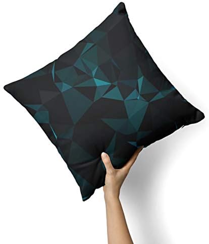 Iirov tamnozeleni i crni geometrijski trouglovi - prilagođeni ukrasni kućni dekor unutarnji ili vanjski bacanje jastuka plus jastuk