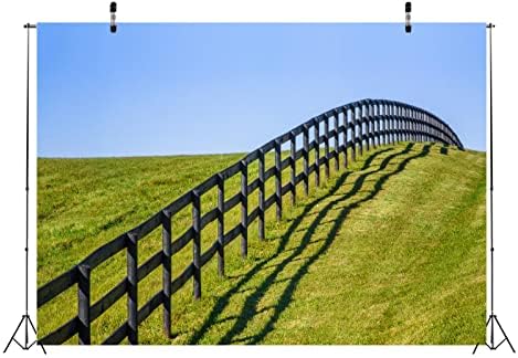 BELECO 10x8ft tkanina ergela pozadina ergela drvena ograda linija proljeće pašnjak zelena trava konj ranč pozadina Kentucky Derby