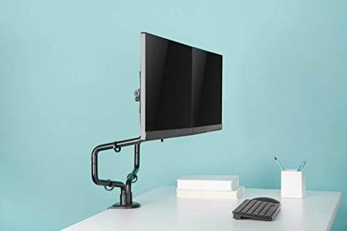 Allsop komplet za montiranje stola sa dvostrukim monitorom, pune ruke pokreta sa stezaljkom na postolju za montažu, drži dva ekrana