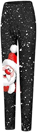 NongjXCR Ženske božićne tajice Visoke struke Workout hlače santa claus snježne pahulje ispisuju tajice za nogavice teretane