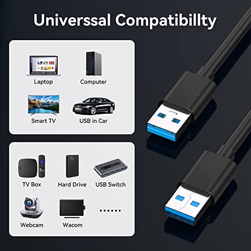 USB do USB kabla 3,3ft 1m USB 3.0 muški za muški tip A za unos dvostranog USB kabla za prijenos podataka Kompatibilan s tvrdom diskom,