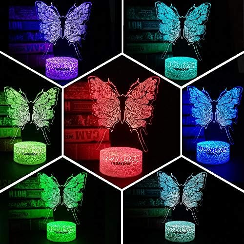 YODAFOOR djeca Butterfly 3D noćno svjetlo noćna lampa 16 boje mijenja sa daljinskim upravljačem leptir Božić rođendanski pokloni za tinejdžere djevojke žene spavaonica spavaća soba dekor