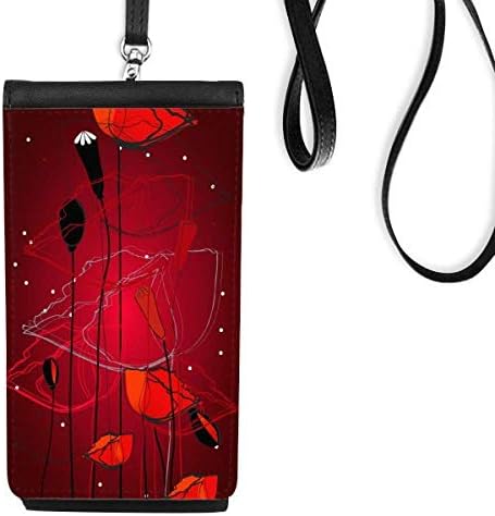 Crveno cvijeće umjetničko slikarstvo Kukuruzni telefon novčanik torbica Viseća torbica za mobilne uređaje