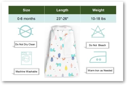 Azi & Chi podesivi noseći vreći za spavanje Novorođen 0-6 meseci | Dječaci za bebe swaddle, 3-6 meseci | Pamučna torba za spavanje,
