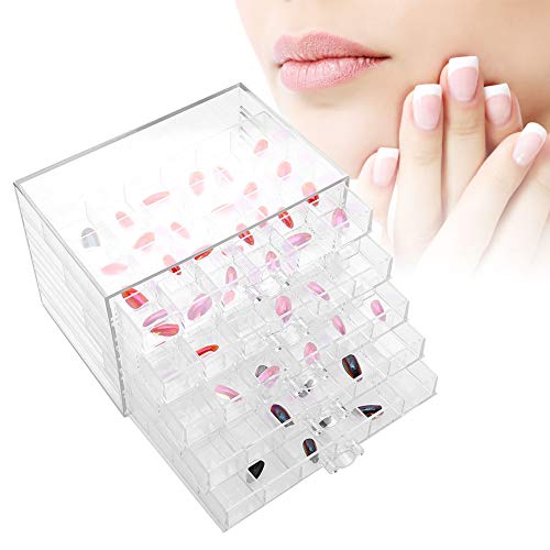 Kutija za odlaganje noktiju, 120 mreža kutija za odlaganje ukrasa za nokte, kutija za organiziranje ukrasa za nokte prozirna prazna