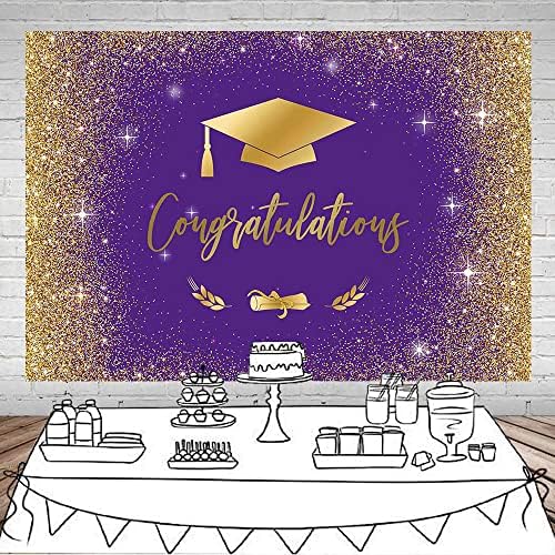 Mocsicka Čestitam diplomiranje pozadina klase 2023 Golden Glitter Bokeh Spots fotografija pozadina vinil Graduation kapa dizajn zlatne