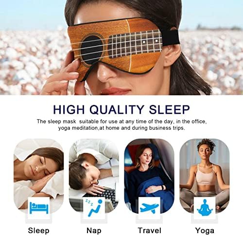 Unisex Sleep Maska za oči Ukulele-Teksture-Drvena noć Spavaća maska ​​Komforno omotač za spavanje očiju