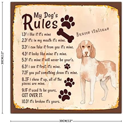 Alioyoit pravila mog psa smiješna metalna ploča sa znakom psa znak dobrodošlice za kućne ljubimce Retro metalni Poster novost zidni