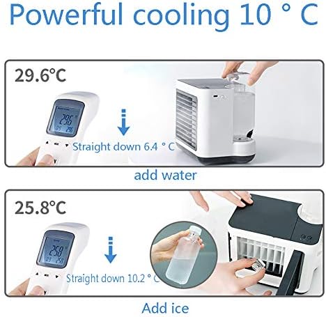 Ynayg hladnjač zraka Prijenosni evaporativni hladnjak zraka, mini USB klima uređaj, 3 u 1 osobnom prostoru hladnjak radne površine