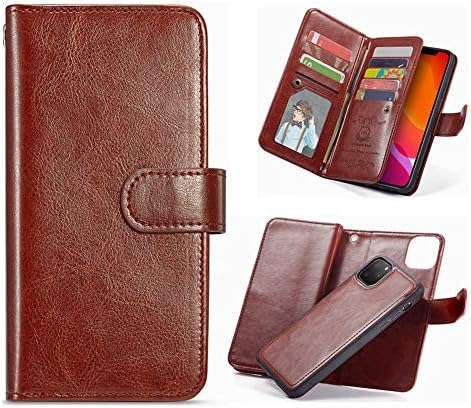 Hynice iPhone 12 Pro Max torbica za novčanik, ženska magnetna odvojiva PU kožna torbica sa 9 utora za kartice traka za zapešće otporna