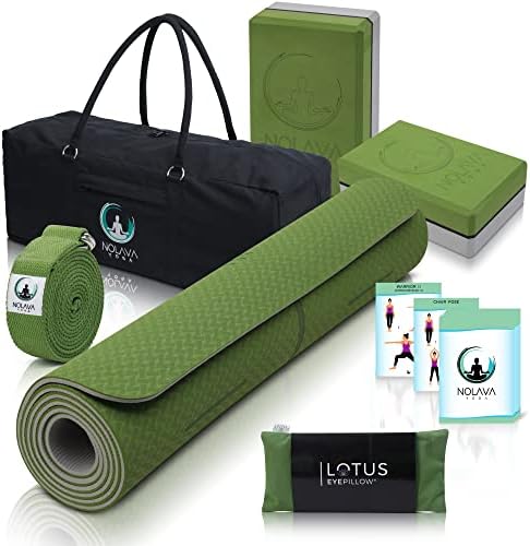 Nolava 7 komada yoga MAT Set-Yoga Mat torba za Yoga Accessories|TPE ECO Friendly yoga Mat | Yoga blokovi 2 pakovanja | Yoga traka