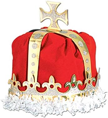 Beistle S66109-Raz3 kraljevske krune, jedna veličina, crvena / zlatna/srebrna / bijela