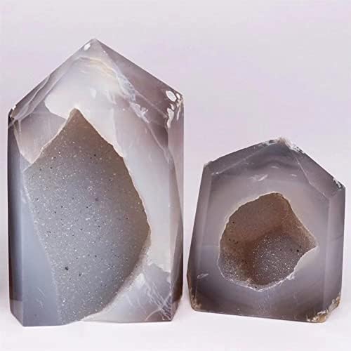 TFECOM Crystal Grubo 200g-1000g Feng Shui Natural Crestal Crackle Quarct Geode Agate Točka sa sjajnim 1pc Pogodno za kućni kristali