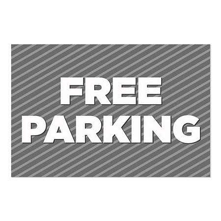 CGsignLab | Besplatni parking -Sripes siva prozor Cling | 18 x12