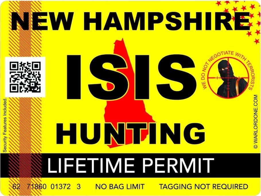ISIS TERORISTIC New Hampshire State Lov Trake Naljepnica Samoljepljivi vinil NH - C2975 - 6 inča ili 15 centimetra naljepnica veličine