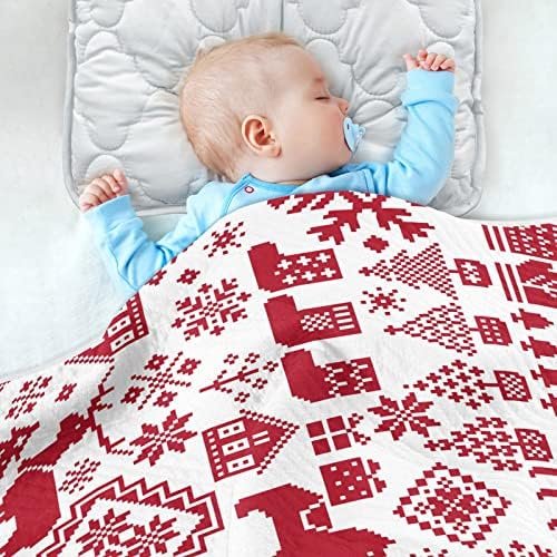 Swaddle pokrivač nordijski uzorak pamučna pokrivačica za dojenčad, primanje pokrivača, lagana mekana prekrivačica za krevetić, kolica,