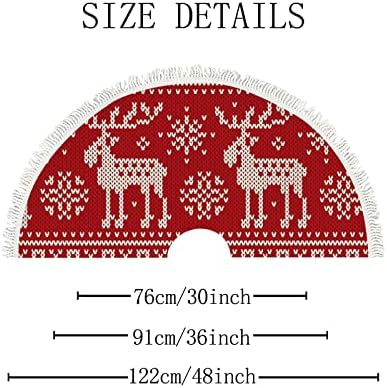 48 inča božićne suknje božićne elkse i snežne pahulje velika stabla suknja MAT Holiday Party Farmhouse Xmas Tree Mat za kućni dekor