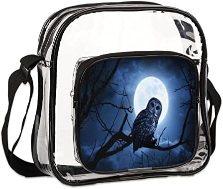 Barred Owl Moonlight Clear Messenger Crossbody torba za posao & amp; poslovna putovanja za muškarce & amp; žene