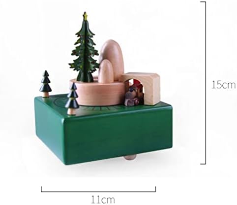 Zhyh Creative Christmas Music Box Drvena retro rotirajuća muzička kutija Ličnost Dječje igračke koje šalju djevojke Rođendanski poklon