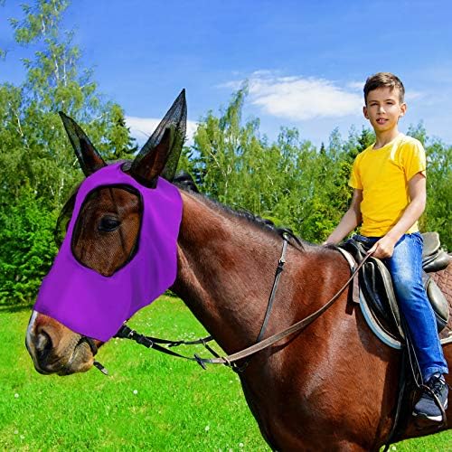 2 komada konjska muva maska konjska maska sa ušima glatka i elastična muva maska sa UV zaštitom