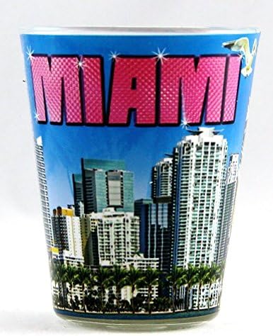 Miami Florida plavi šareni kolaž Shot Glass ctm
