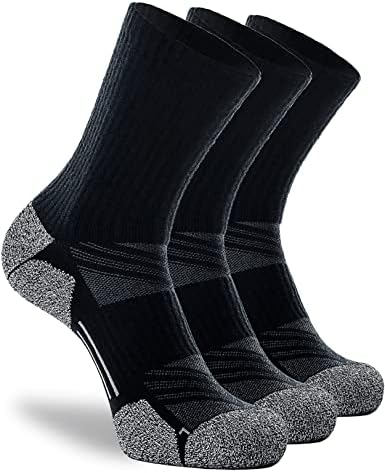 Cwvlc Crew čarape za planinarenje, jastuk, vlaženje, kompresijske čarape za čizme