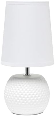 Jednostavni dizajni LT2084-WHT Mini proussed teksture keramička noćna lampa za stolu, bijela