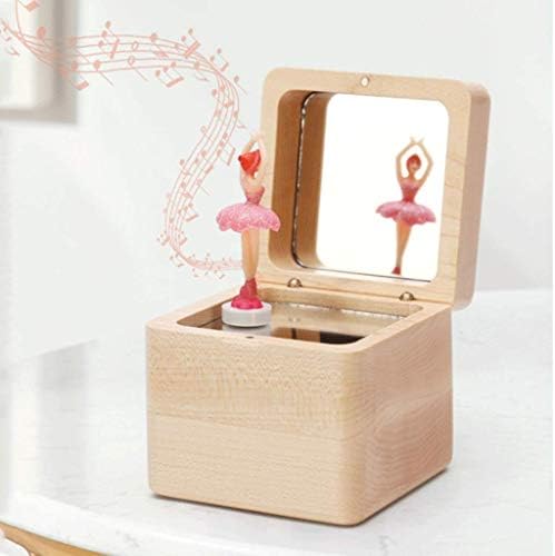 N / A Music Box Drvena rotirajuća muzička kutija Dancing balet Girl Rotirajuće balet Square Music Box Princess Girl