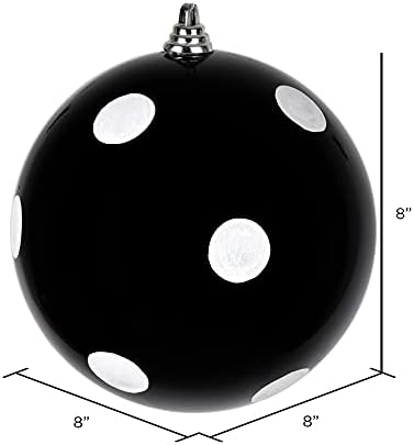 Vickerman 8 Crni bombonski završni ukras s bijelim sjajnim točkicama