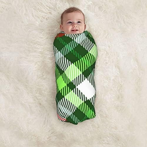 Škotski tartan plairan zeleni beba pokrivač koji prima pokrivač za novorođenčad novorođenčad swir omotačja