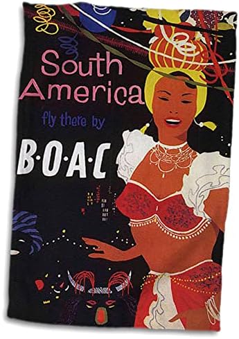 3Droza Vintage Boac Južna Amerika Putnički plakat - Ručnici