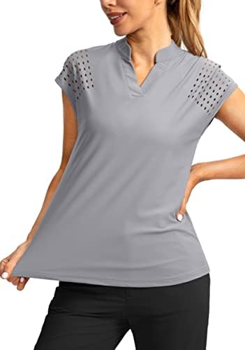 Soothfeel ženska golf majica sa rukavima V izrez polo majice lagane brzih košulja za suhe vješanje za žene za žene