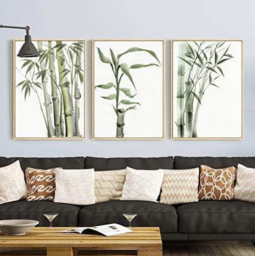 Kineska slika bambusovog platna zelena biljka Zidna dekoracija uljana slika Art, 1, 10x15cm bez okvira