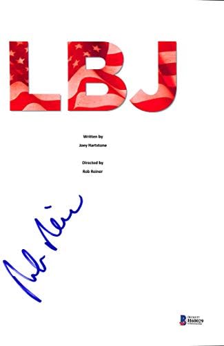 Rob Reiner Autentičan potpisan LBJ filmski skripta pokrivač autogramiranog BAS H60029