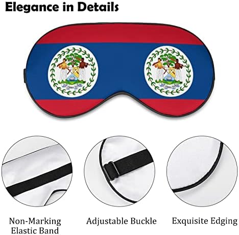 Zastava Belize Ispisano san Maska za oči Soft Biceoffook Poklopac za oči s podesivim noćnim sjenilom za sjenilo za vrijeme spavanja