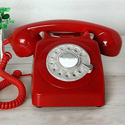 PDGJG Europe Style Revolve Dial Vintage fiksni telefon Telefon plastični kućni ured Retro žičana fiksni telefon