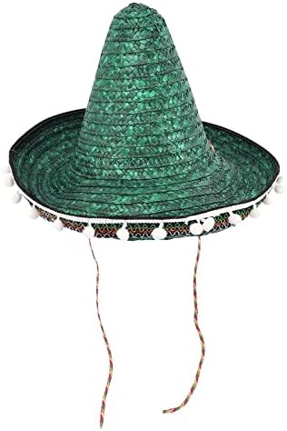 LUOZZY Meksički šešir za zabavu Pom Pom slamnati šešir Sombrero šešir karnevalske festivalske potrepštine