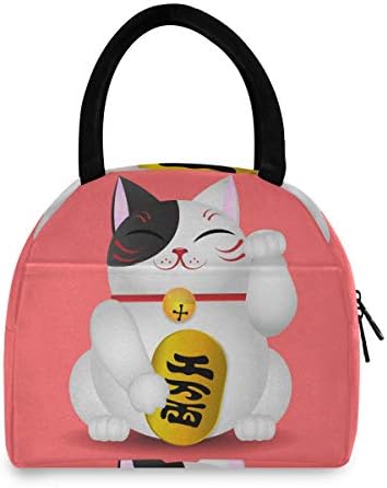 Izolovana torba za ručak za žene i muškarce-japanska slatka Maneki Neko Lucky Cat višekratna kutija za ručak za djecu posuda za ručak