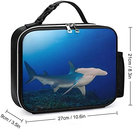 Hammerhead Shark u divljini višekratna torba za ručak izolovana kutija za ručak za kancelarijski posao izlet sa ručkom