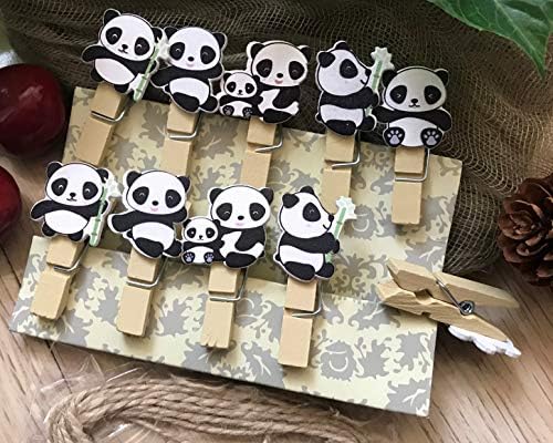 Panda drveni isječci, kaiševi za papir, drvene klinove, foto drvene klinove, dječji rođendan favorizira, poklone, ukrasi za zabavu,