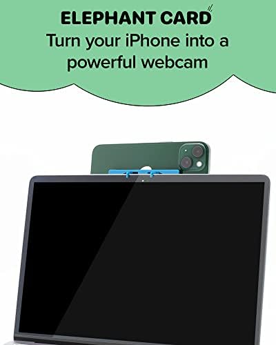 Elephant Card® plavi nosač za iPhone | Veličina kreditne kartice, sklopivi | Kontinuitetni nosač kamere | Odgovara na svakom MacBook