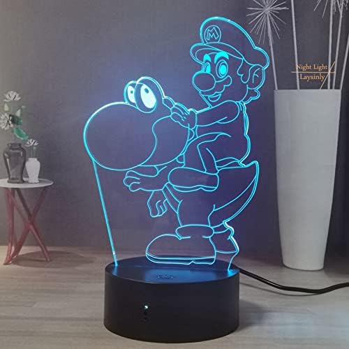 Laysinly Anime noćno svjetlo, Yoshi LED noćno svjetlo za djecu, 7colors stolna lampa, noćna lampa za djecu u spavaćoj sobi, dječja