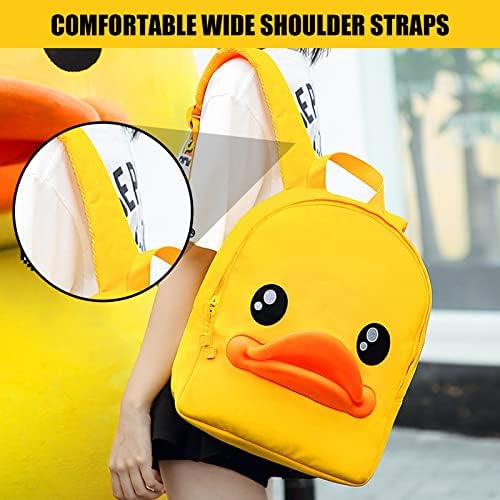 Rukvice žute gume - 3D Duckbill Design Slatki ruksak, višestruke torbe za pohranu crtane ruksake za djevojčice, dodajte sladak temperament, pogodan za putovanja, kampiranje, nosite okolo
