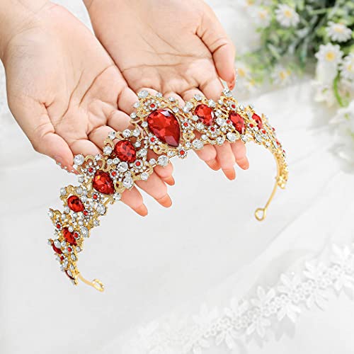 Flatser barokni vještački dijamant nevjesta vjenčana kruna Zlatna Kristalna kraljica krune Prom rođendanski vjenčani Dodaci za kosu