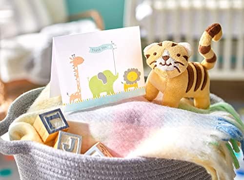 Američki Pozdrav Baby Shower Hvala kartice sa kovertama, žirafa, Slon i Lav