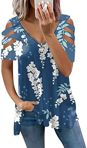 Hokcus vrhovi za žene Seksi Ležerne prilike, Ženska modna uzorka za ispis ljetnih bluza prodane ramene majice sa rukavima
