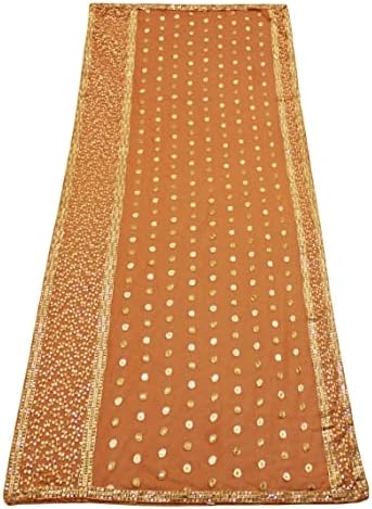 Peegli Vintage Brown Dupatta Georgette mješavina tekstilne tkanine Indijski ženski cvjetni šal za vrat