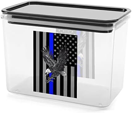 Zastava američkog orla policija tanka linija kontejner za skladištenje hrane plastične čiste kutije za odlaganje sa pečatom